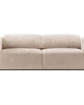 Micadoni Cruz Pers Sofa Foldbare Nakkestøtter Beige Chenille Stof på Afbetaling