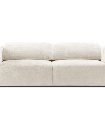 Micadoni Cruz Pers Sofa Foldbare Nakkestøtter Elfenben Chenille Stof på Afbetaling