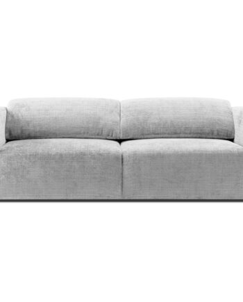 Micadoni Cruz Pers Sofa Foldbare Nakkestøtter Kold Lysegrå Chenille Stof på Afbetaling