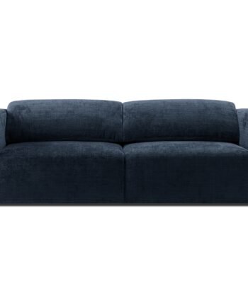 Micadoni Cruz Pers Sofa Foldbare Nakkestøtter Marineblå Chenille Stof på Afbetaling