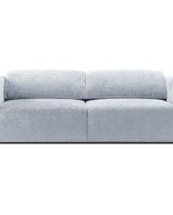 Micadoni Cruz Pers Sofa Foldbare Nakkestøtter Pastelblå Chenille Stof på Afbetaling