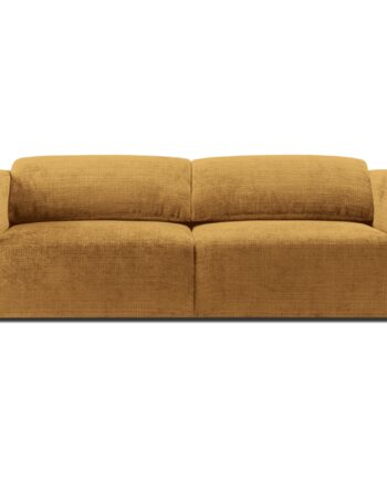 Micadoni Cruz Pers Sofa Foldbare Nakkestøtter Sennep Chenille Stof på Afbetaling