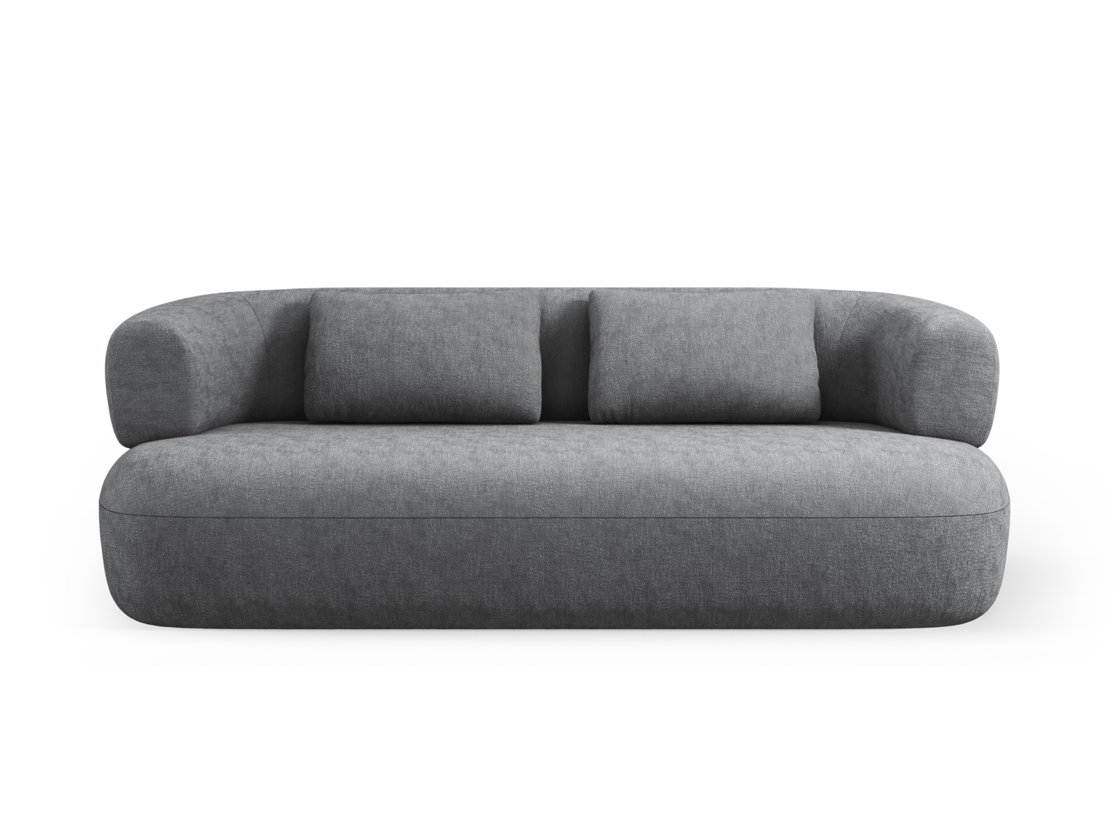 Micadoni Jenny Sofa Sæder Antracitgrå Chenille Sort Plast på Afbetaling