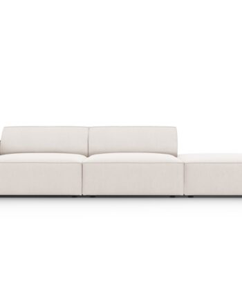 Micadoni Jodie Sofa Højre Sæder Beige Stof Sort Plast på Afbetaling