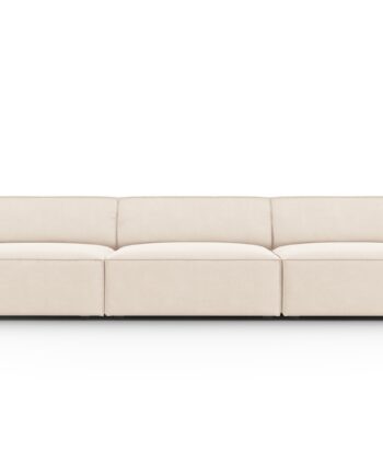 Micadoni Jodie Sofa Sæder Beige Fløjl Sort Plast på Afbetaling