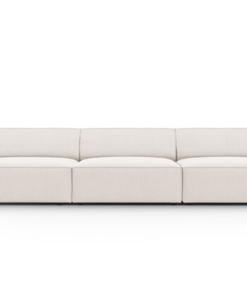 Micadoni Jodie Sofa Sæder Beige Stof Sort Plast på Afbetaling