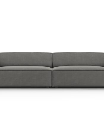 Micadoni Jodie Sofa Sæder Grå Fløjl Sort Plast på Afbetaling