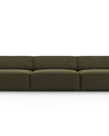 Micadoni Jodie Sofa Sæder Grøn Fløjl Sort Plast på Afbetaling