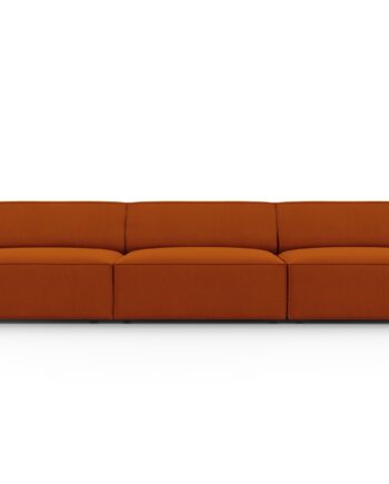 Micadoni Jodie Sofa Sæder Orange Stof Sort Plast på Afbetaling