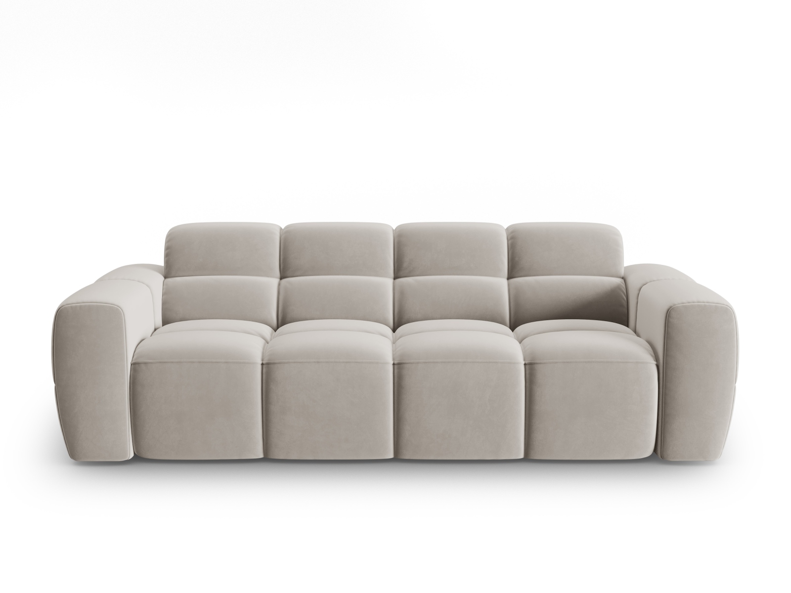 Micadoni Lisa Pers Sofa Lys Beige Fløjl Stof på Afbetaling