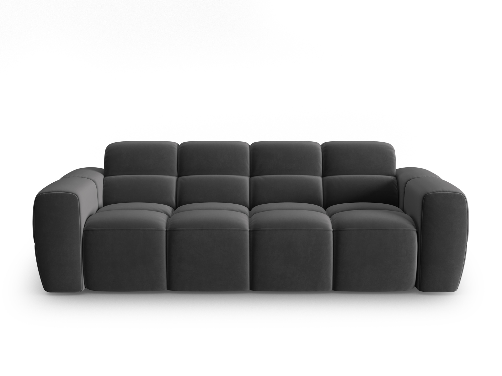 Micadoni Lisa Pers Sofa Mørkegrå Fløjl Stof på Afbetaling