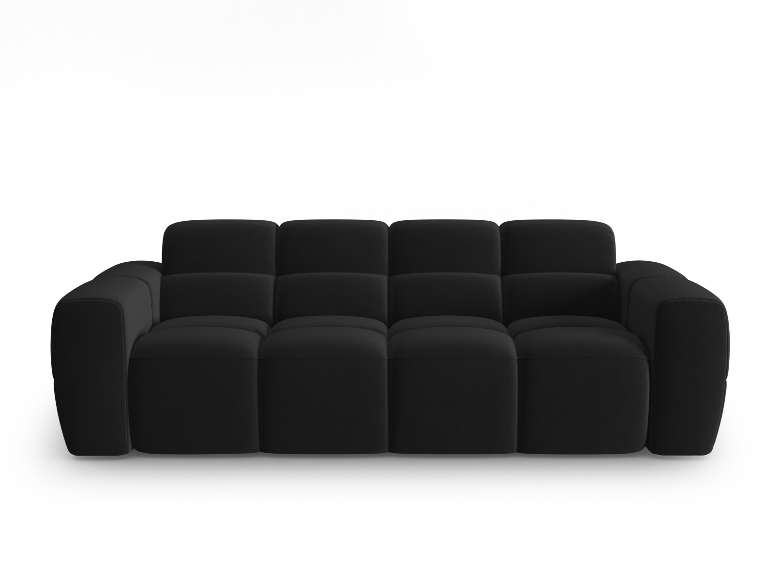 Micadoni Lisa Pers Sofa Sort Fløjl Stof på Afbetaling