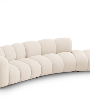 Micadoni Lupin Modul Sofa Højre Sæder Beige Chenille Sort Plast på Afbetaling