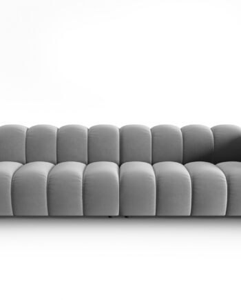 Micadoni Lupin Modul Sofa Sæder Grå Fløjl Sort Plast på Afbetaling