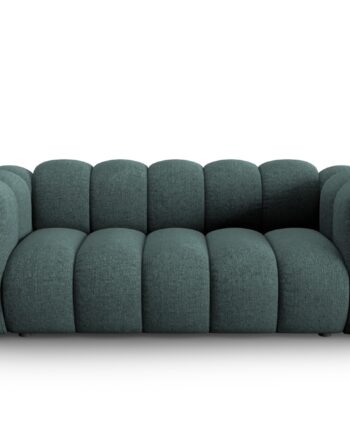 Micadoni Lupin Sofa Sæder Blå Chenille Sort Plast på Afbetaling
