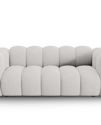 Micadoni Lupin Sofa Sæder Grå Chenille Sort Plast på Afbetaling