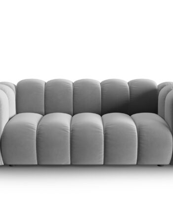 Micadoni Lupin Sofa Sæder Grå Fløjl Sort Plast på Afbetaling