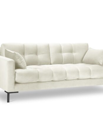 Micadoni Mamaia Sofa Sæder Beige Fløjl Sort Metal på Afbetaling
