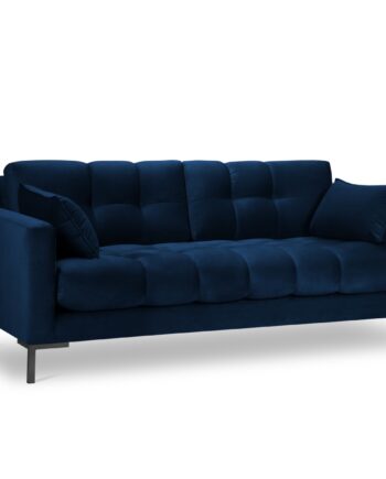 Micadoni Mamaia Sofa Sæder Blå Fløjl Sort Metal på Afbetaling