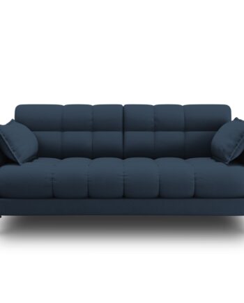 Micadoni Mamaia Sofa Sæder Blå Stof Sort Metal på Afbetaling