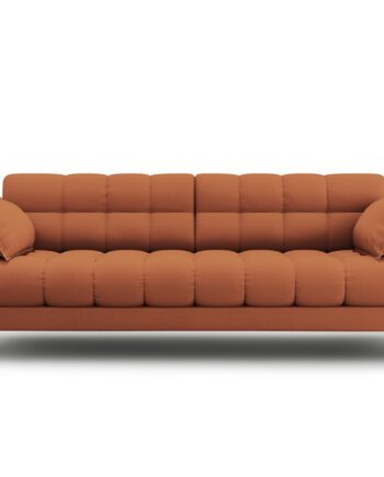 Micadoni Mamaia Sofa Sæder Brun Stof Guld Metal på Afbetaling