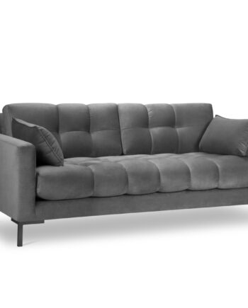 Micadoni Mamaia Sofa Sæder Grå Fløjl Sort Metal på Afbetaling