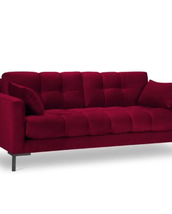 Micadoni Mamaia Sofa Sæder Rød Fløjl Sort Metal på Afbetaling