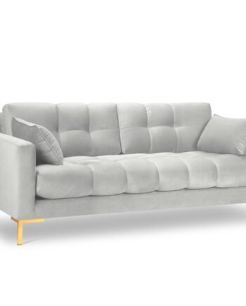 Micadoni Mamaia Sofa Sæder Sølv Fløjl Guld Metal på Afbetaling