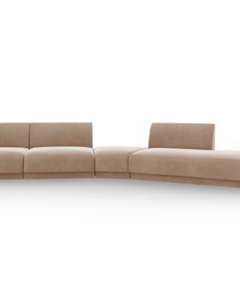 Micadoni Miley Pers Modulær Sofa Højre Cappuccino Fløjl på Afbetaling