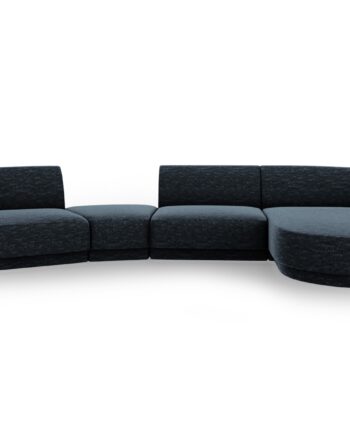 Micadoni Miley Pers Modulær Sofa Højre Chaiselong Indbygget Puf Kongeblå Chenille på Afbetaling