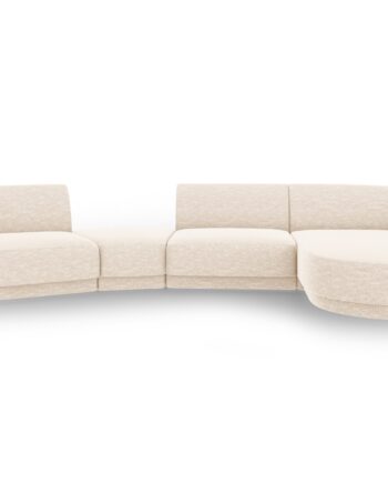 Micadoni Miley Pers Modulær Sofa Højre Chaiselong Indbygget Puf Lys Beige Chenille på Afbetaling