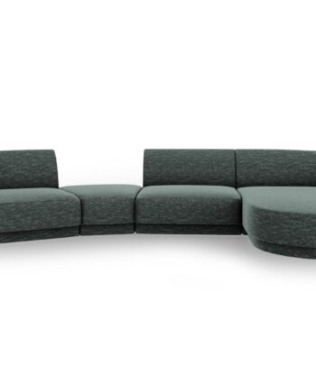 Micadoni Miley Pers Modulær Sofa Højre Chaiselong Indbygget Puf Petrol Chenille på Afbetaling