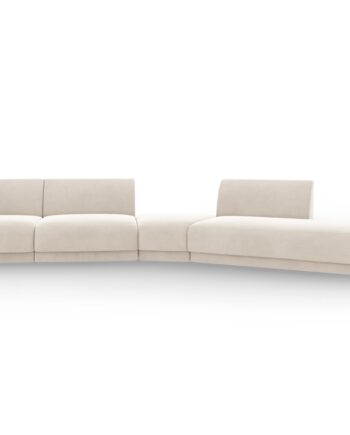 Micadoni Miley Pers Modulær Sofa Højre Lys Beige Fløjl på Afbetaling