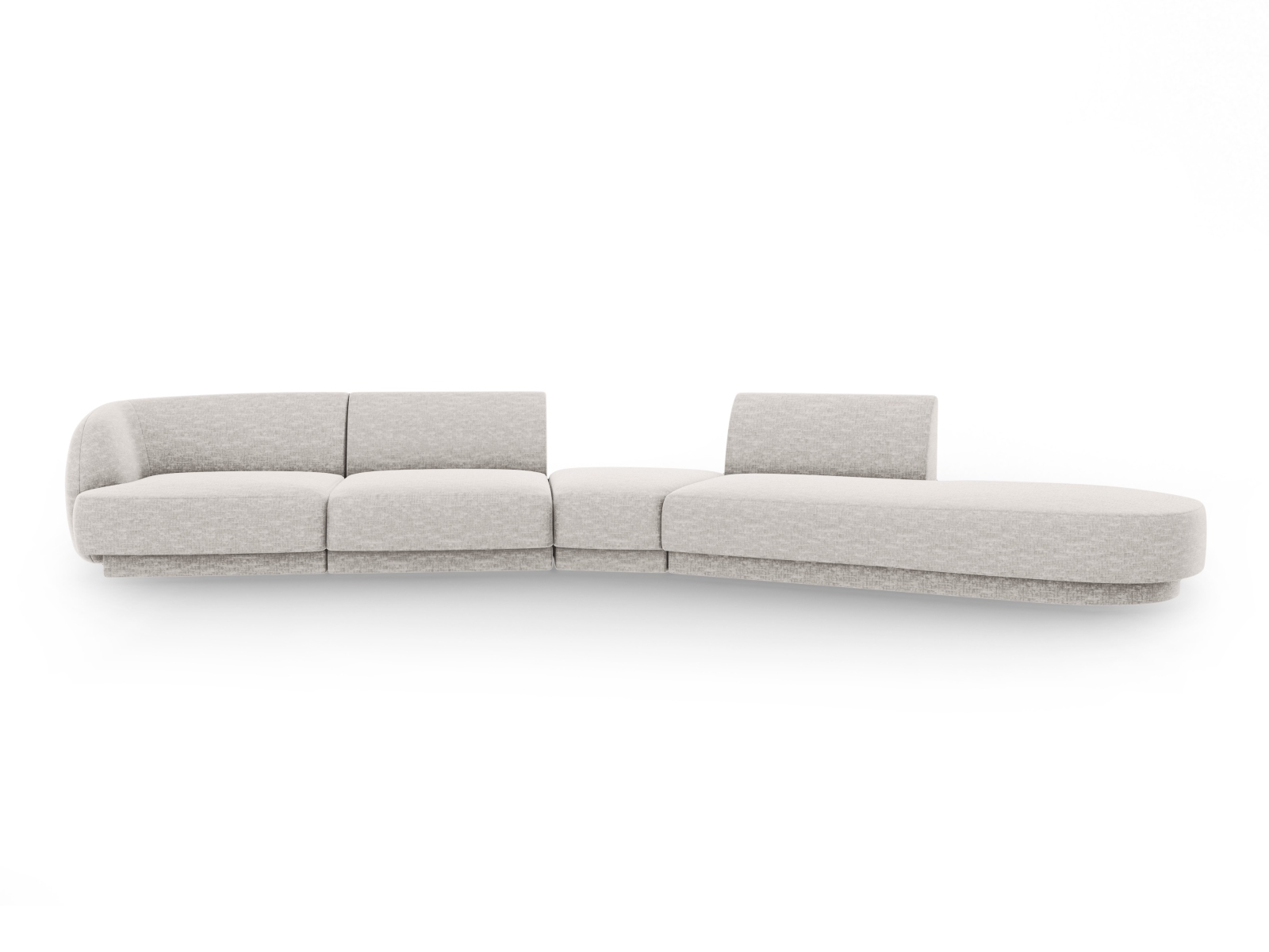 Micadoni Miley Pers Modulær Sofa Højre Lysegrå Chenille på Afbetaling