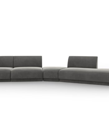 Micadoni Miley Pers Modulær Sofa Højre Lysegrå Fløjl på Afbetaling