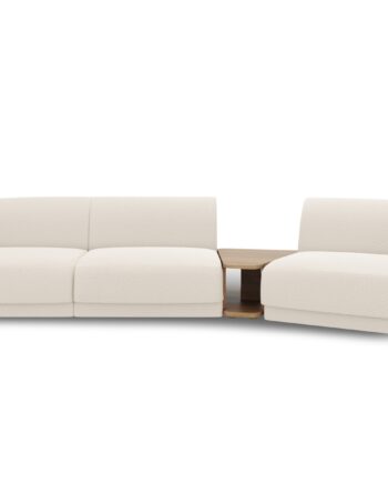 Micadoni Miley Pers Modulær Sofa Højre Sofabord Beige Boucl på Afbetaling