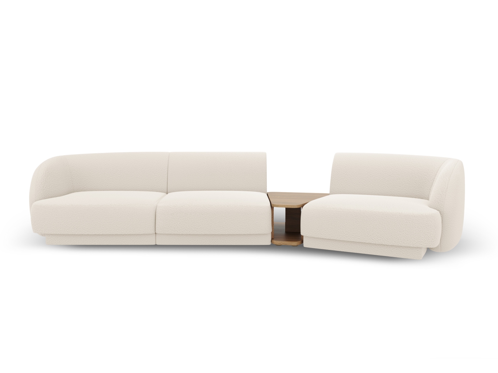 Micadoni Miley Pers Modulær Sofa Højre Sofabord Beige Boucl på Afbetaling