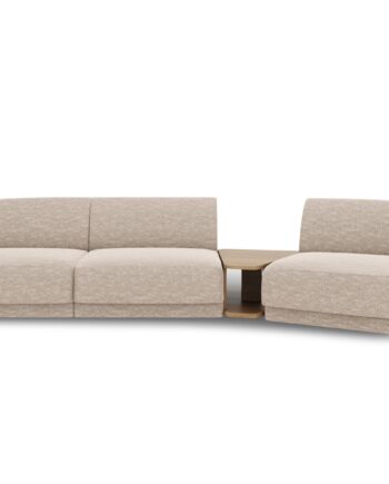 Micadoni Miley Pers Modulær Sofa Højre Sofabord Beige Chenille på Afbetaling
