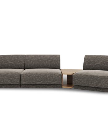 Micadoni Miley Pers Modulær Sofa Højre Sofabord Grå Chenille på Afbetaling