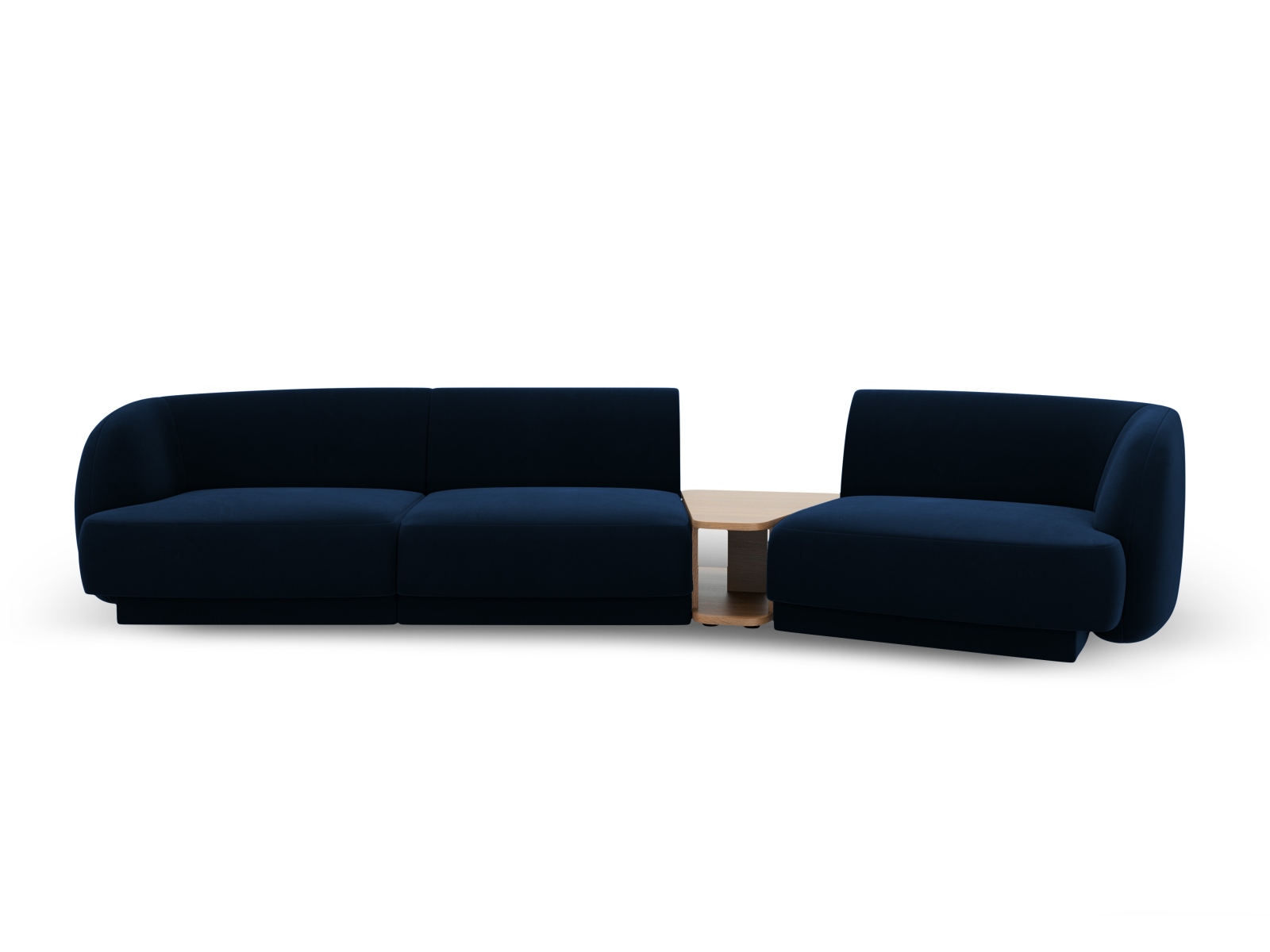 Micadoni Miley Pers Modulær Sofa Højre Sofabord Kongeblå Fløjl på Afbetaling