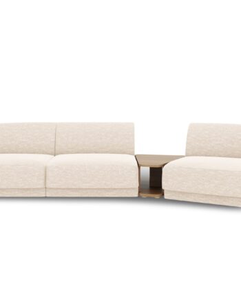 Micadoni Miley Pers Modulær Sofa Højre Sofabord Lys Beige Chenille på Afbetaling