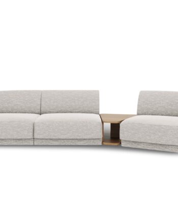 Micadoni Miley Pers Modulær Sofa Højre Sofabord Lysegrå Chenille på Afbetaling
