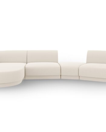 Micadoni Miley Pers Modulær Sofa Venstre Chaiselong Indbygget Puf Beige Boucl på Afbetaling