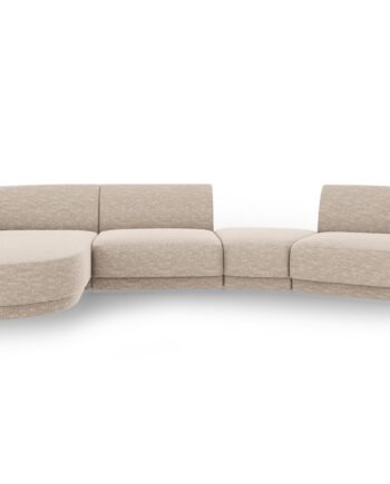 Micadoni Miley Pers Modulær Sofa Venstre Chaiselong Indbygget Puf Beige Chenille på Afbetaling