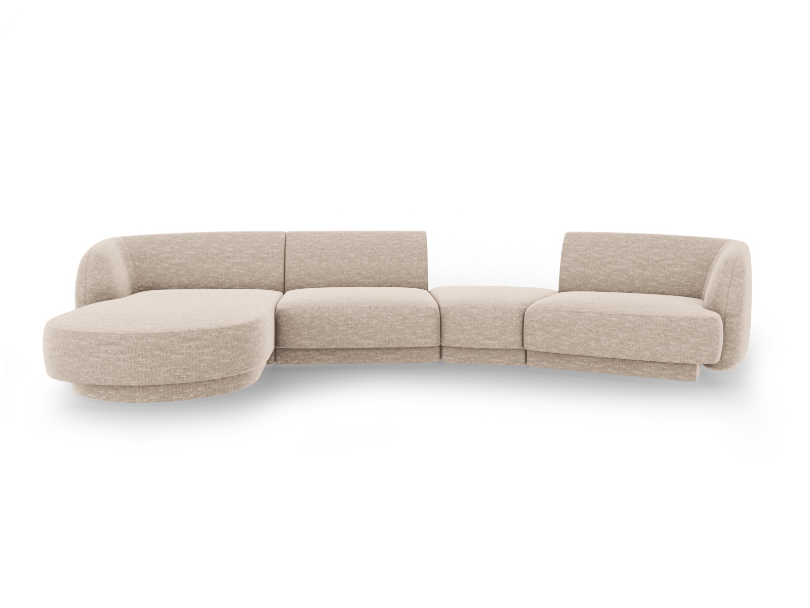 Micadoni Miley Pers Modulær Sofa Venstre Chaiselong Indbygget Puf Beige Chenille på Afbetaling