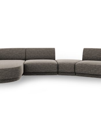 Micadoni Miley Pers Modulær Sofa Venstre Chaiselong Indbygget Puf Grå Chenille på Afbetaling