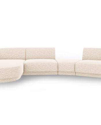 Micadoni Miley Pers Modulær Sofa Venstre Chaiselong Indbygget Puf Lys Beige Chenille på Afbetaling