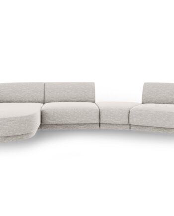 Micadoni Miley Pers Modulær Sofa Venstre Chaiselong Indbygget Puf Lysegrå Chenille på Afbetaling