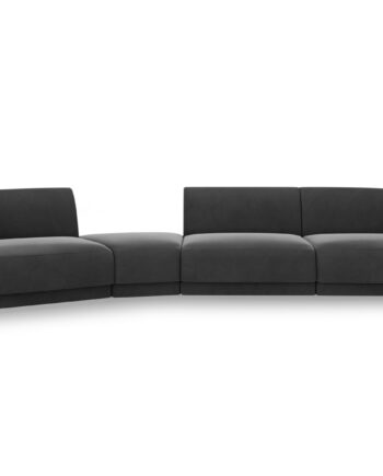Micadoni Miley Pers Modulær Sofa Venstre Grå Fløjl på Afbetaling