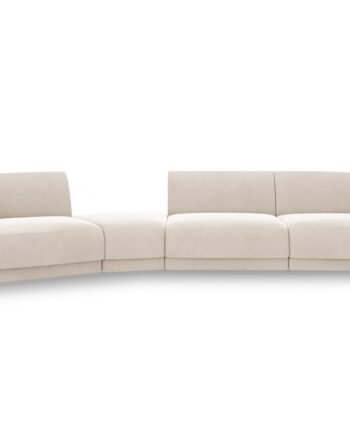 Micadoni Miley Pers Modulær Sofa Venstre Lys Beige Fløjl på Afbetaling